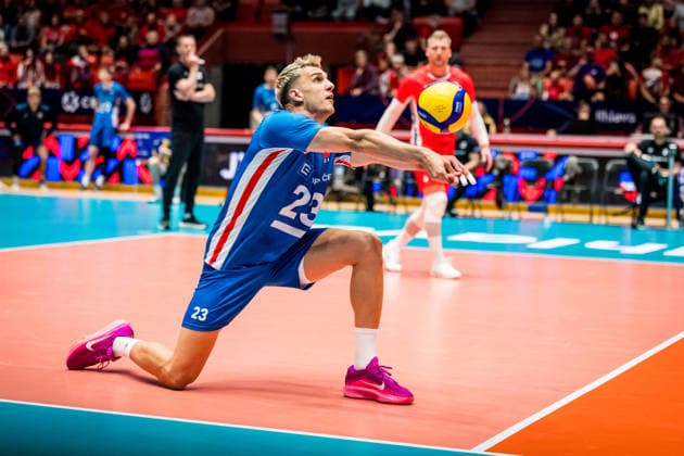 Patrik Indra (CZE) in action during the European Volleyball League match Bosnia and Herzegovina vs. Czech Republic, in Jihlava, June 12, 2026. (CTKxPhoto JaroslavxSvoboda) CTKPhotoP2026061207880  CTKPhotoP2026061207880
