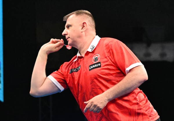 12.06.2026, xhbx, Dart World Cup of Darts 2026, v.l. Krzysztof Ratajski (Polen) (DFL DFB REGULATIONS PROHIBIT ANY USE OF PHOTOGRAPHS as IMAGE SEQUENCES and or QUASI-VIDEO) Frankfurt