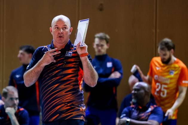 DOETINCHEM , 12-06-2026 , SaZa Topsporthal , Volleyball European League , match between Georgia and Netherlands , picture shows Netherlands head coach Joel Banks Georgia - Netherlands (men)  x204314638x Copyright: