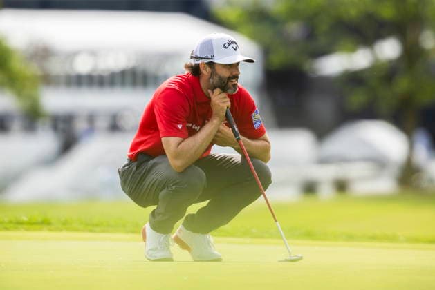 June 12, 2026, Caledon, On, Canada: Adam Hadwin, of Moose Jaw, Sask., lines up a putt on the first hole during the second round of the RBC Canadian Open in Caledon, Ont., on Friday, June 12, 2026. Canada News - June 12, 2026  - ZUMAc35_ 20260612_zaf_c35_099 Copyright: xNickxIwanyshynx
