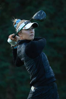 Dow Championship MIDLAND, MICHIGAN - JUNE 12: Nelly Korda of the United States plays her tee shot on the 11th hole during the second round of the Dow Championship at Midland Country Club in Midland, Michigan, USA on Friday, June 12, 2026. Midland Michigan United States  Copyright: xJorgexLemusx originalFilename:lemus-dowchamp260612_npEVH.jpg