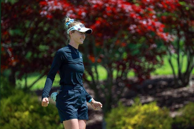 Dow Championship Midland, MI - JUNE 12: Nelly Korda of the United States celebrates on the 9th green during the second round of the Dow Championship at Midland Country Club on June 12, 2026 in Midland, Michigan. Midland Michigan United States  Copyright: xAmyxLemusx originalFilename:lemus-dowchamp260612_npsyA.jpg