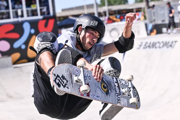 IPA85619297 - Augusto AKIO (BRA) competes in the men s quarterfinals of the WST World Cup Rome 2026 at Ostia Park on June 12, 2026, in Rome, Italy.  Copyright: xDomenicoxCippitelli IPAxSportx xx 85619297
