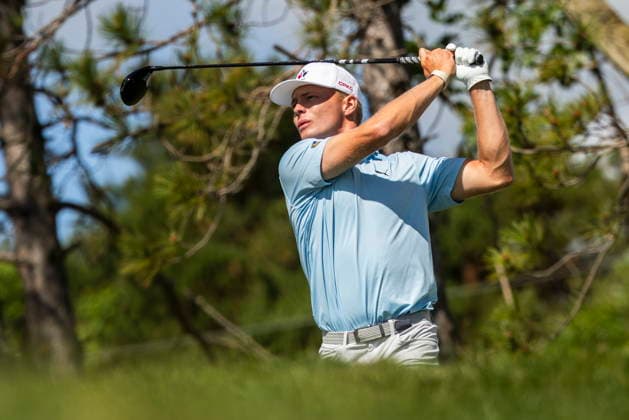 June 12, 2026, Caledon, On, Canada: Justin Matthews, of Little Britain, Ont., tees off during the second round of the RBC Canadian Open in Caledon, Ont., on Friday, June 12, 2026. Canada News - June 12, 2026  - ZUMAc35_ 20260612_zaf_c35_107 Copyright: xNickxIwanyshynx