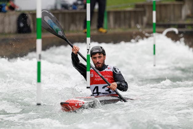 Lucas Jacob (POR) bei ICF CANOE SLALOM WORLD CUP, Kanusport, Männer, Kajak, 2026, am 12.06.2026 in Augsburg, Eiskanal. Bayern Deutschland
