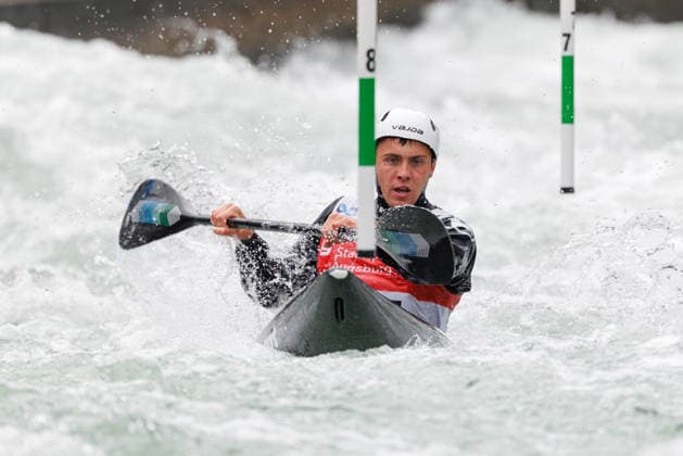 Ivan Kozlov (AIN) bei ICF CANOE SLALOM WORLD CUP, Kanusport, Männer, Kajak, 2026, am 12.06.2026 in Augsburg, Eiskanal. Bayern Deutschland