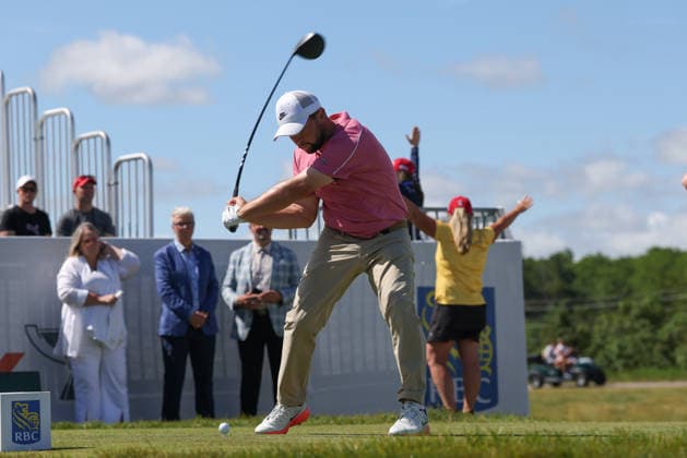 June 12, 2026: Alex Fitzpatrick tees off during the RBC Canadian Open held at TPC Toronto at Osprey Valley in Caledon Ontario, Canada. CSM PGA, Golf Herren 2026: RBC Canadian Open Jun 12  - ZUMAc04_ 20260612_zma_c04_026 Copyright: xDanielxLeax