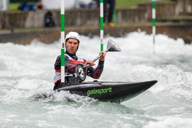Pavel Eigel (UZB) bei ICF CANOE SLALOM WORLD CUP, Kanusport, Männer, Kajak, 2026, am 12.06.2026 in Augsburg, Eiskanal. Bayern Deutschland