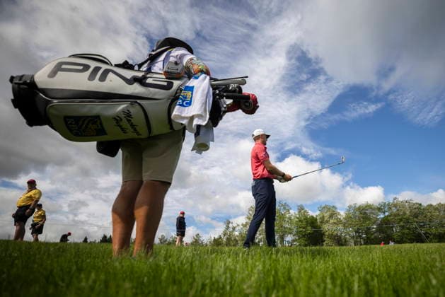 June 12, 2026, Caledon, On, Canada: Mackenzie Hughes, of Hamilton, Ont., lines up a shot on the first hole during the second round of the RBC Canadian Open in Caledon, Ont., on Friday, June 12, 2026. Canada News - June 12, 2026  - ZUMAc35_ 20260612_zaf_c35_114 Copyright: xNickxIwanyshynx