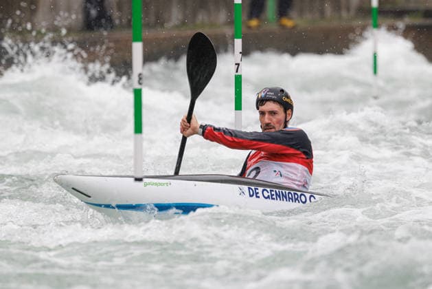 Giovanni De Gennaro (ITA) Anatole Delassus (FRA) bei ICF CANOE SLALOM WORLD CUP, Kanusport, Männer, Kajak, 2026, am 12.06.2026 in Augsburg, Eiskanal. Bayern Deutschland