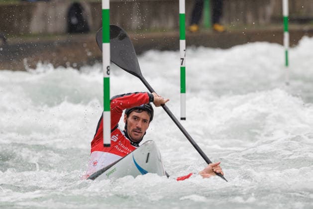 Giovanni De Gennaro (ITA) Anatole Delassus (FRA) bei ICF CANOE SLALOM WORLD CUP, Kanusport, Männer, Kajak, 2026, am 12.06.2026 in Augsburg, Eiskanal. Bayern Deutschland