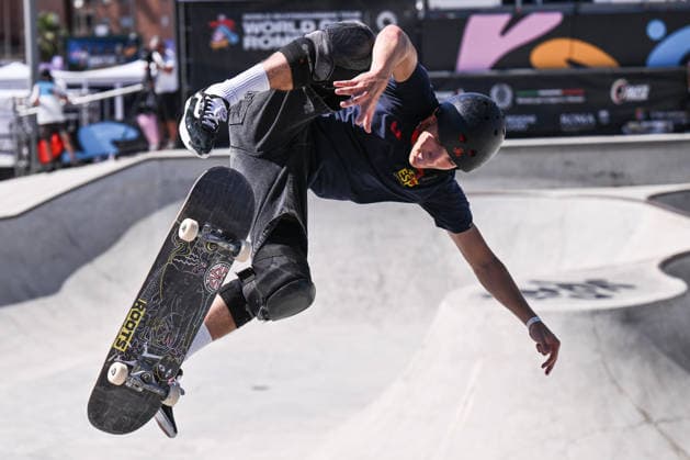 IPA85619671 - Peio GONZALEZ (ESP) competes in the men s quarterfinals of the 2026 WST World Cup Rome at Ostia Park on June 12, 2026, in Rome, Italy.  Copyright: xDomenicoxCippitelli IPAxSportx xx 85619671