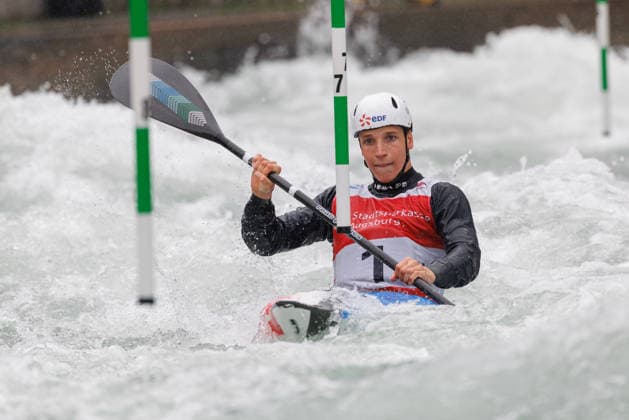 Titouan Castryck (FRA) bei ICF CANOE SLALOM WORLD CUP, Kanusport, Männer, Kajak, 2026, am 12.06.2026 in Augsburg, Eiskanal. Bayern Deutschland