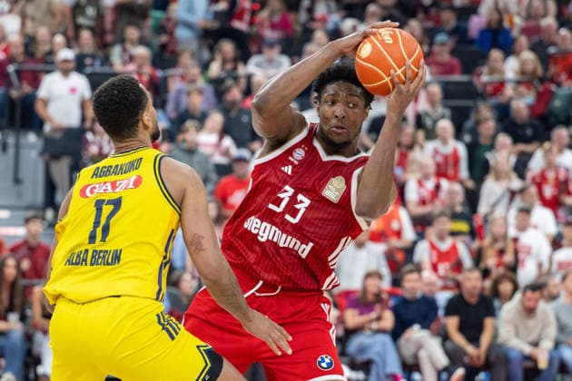 Norris Agbakoko 17 (Alba Berlin), David McCormack 33 (FC Bayern Basketball), FC Bayern Basketball vs. Alba Berlin, BBL, Finale 1, 12.06.2026 Muenchen Bayern Deutschland
