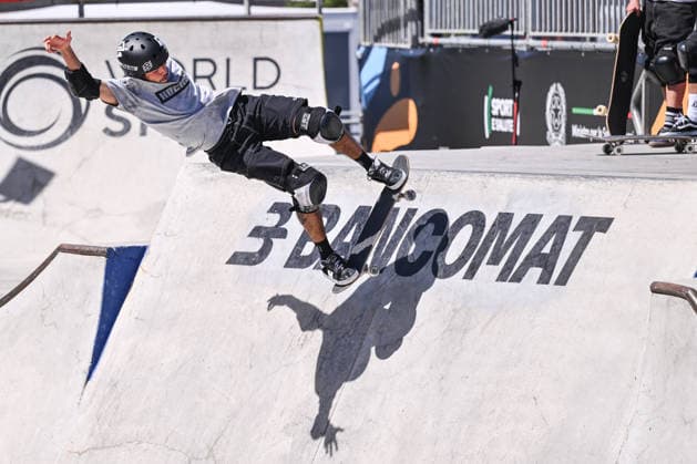 OTHER - Skating - WST Rome - Ostia Park 2026 Photo by IPA ABACAPRESS.COM85619263 - Augusto AKIO (BRA) competes in the men s quarterfinals of the WST World Cup Rome 2026 at Ostia Park on June 12, 2026, in Rome, Italy. Roma Italy  Copyright: xIPAxSport ABACAx
