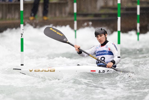 Ana Fernandes Castro (PAR) bei ICF CANOE SLALOM WORLD CUP, Kanusport, Frauen, Kajak, 2026, am 12.06.2026 in Augsburg, Eiskanal. Bayern Deutschland