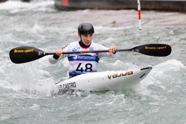 Ana Fernandes Castro (PAR) bei ICF CANOE SLALOM WORLD CUP, Kanusport, Frauen, Kajak, 2026, am 12.06.2026 in Augsburg, Eiskanal. Bayern Deutschland