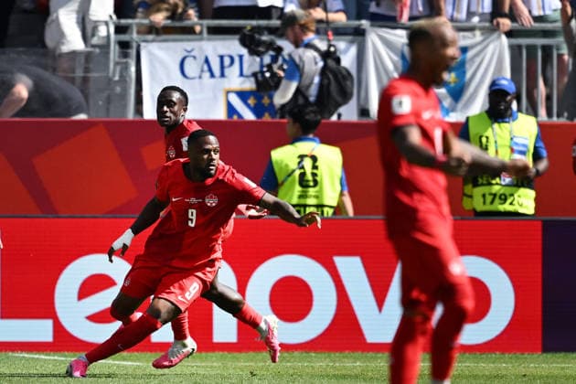 Mg Toronto (Canada) 12 06 2026 - Mondiali di Calcio 2026 Canada-Bosnia Herzegovina foto Matteo Gribaudi Image nella foto: esultanza gol Cyle Larin 