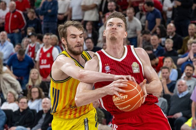Justus Hollatz 21 (FC Bayern Basketball), FC Bayern Basketball vs. Alba Berlin, BBL, Finale 1, 12.06.2026 Muenchen Bayern Deutschland