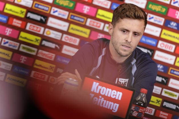 SOCCER - FIFA World Cup, WM, Weltmeisterschaft, Fussball 2026, preview SANTA BARBARA,CALIFORNIA,USA,12.JUN.26 - SOCCER - FIFA World Cup 2026, USA, Mexico, Canada, preview, OEFB, Oesterreichischer Fussball-Bund, press conference, PK, Pressekonferenz team AUT. Image shows Christoph Baumgartner (AUT).  GEPAxpictures xArminxRauthner