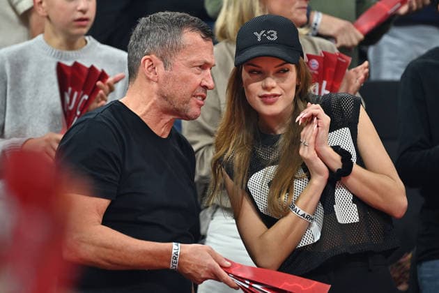 Lothar MATTHAEUS mit weiblicher Begleitung, Freundin,Lebensgefaehrtin Theresa Sommer. Basketball BBL,Saison 2025 2026 Play Off Finale Spiel 1, FC Bayern Muenchen - Alba Berlin am 12.06.2026 S A P G A R D EN