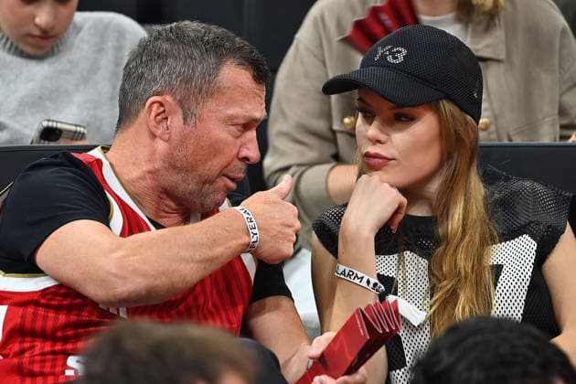 Lothar MATTHAEUS mit weiblicher Begleitung, Freundin,Lebensgefaehrtin Theresa Sommer. Basketball BBL,Saison 2025 2026 Play Off Finale Spiel 1, FC Bayern Muenchen - Alba Berlin am 12.06.2026 S A P G A R D EN