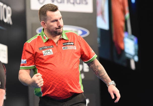 12.06.2026, xhbx, Dart World Cup of Darts 2026, v.l. Jonny Clayton (Wales) (DFL DFB REGULATIONS PROHIBIT ANY USE OF PHOTOGRAPHS as IMAGE SEQUENCES and or QUASI-VIDEO) Frankfurt