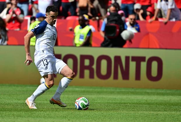 FIFA World Cup, WM, Weltmeisterschaft, Fussball 2026 - Group A - Canada vs Bosnia and Herzegovina Ivan Basic of Bosnia and Herzegovina in action during the FIFA World Cup 2026 group stage match Canada against Bosnia and Herzegovina, in Toronto, Canada, 12 June 2026. TORONTO Canada  Copyright: xEDUARDOxLIMAx
