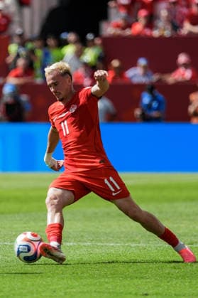 Liam Millar of Canada passes the ball during a group stage match of the 2026 FIFA Men s World Cup between Canada and Bosnia and Herzegovina at Toronto Stadium in Toronto on June 12, 2026. Richard Callis Fotoarena (Richard Callis SPP)  Copyright: xRichardxCallisx xSPPx spp-en-RiCa-2960806