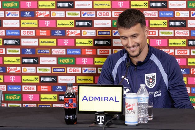 SOCCER - FIFA World Cup, WM, Weltmeisterschaft, Fussball 2026, preview SANTA BARBARA,CALIFORNIA,USA,12.JUN.26 - SOCCER - FIFA World Cup 2026, USA, Mexico, Canada, preview, OEFB, Oesterreichischer Fussball-Bund, press conference, PK, Pressekonferenz team AUT. Image shows Dejan Ljubicic (AUT).  GEPAxpictures xArminxRauthner