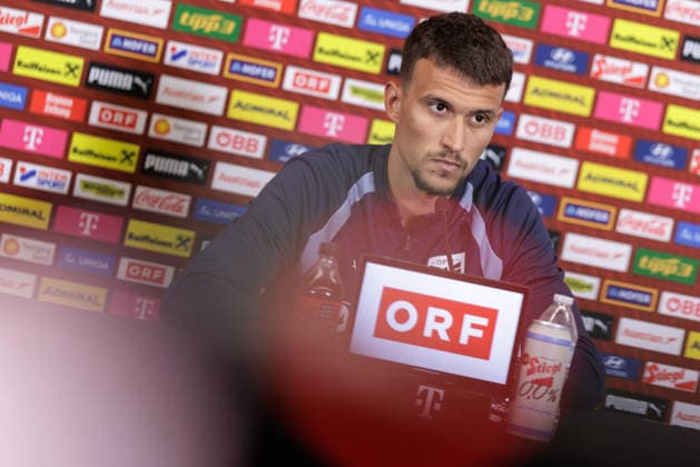 SOCCER - FIFA World Cup, WM, Weltmeisterschaft, Fussball 2026, preview SANTA BARBARA,CALIFORNIA,USA,12.JUN.26 - SOCCER - FIFA World Cup 2026, USA, Mexico, Canada, preview, OEFB, Oesterreichischer Fussball-Bund, press conference, PK, Pressekonferenz team AUT. Image shows Dejan Ljubicic (AUT).  GEPAxpictures xArminxRauthner