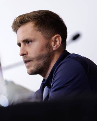 SOCCER - FIFA World Cup, WM, Weltmeisterschaft, Fussball 2026, preview SANTA BARBARA,CALIFORNIA,USA,12.JUN.26 - SOCCER - FIFA World Cup 2026, USA, Mexico, Canada, preview, OEFB, Oesterreichischer Fussball-Bund, press conference, PK, Pressekonferenz team AUT. Image shows Christoph Baumgartner (AUT).  GEPAxpictures xArminxRauthner