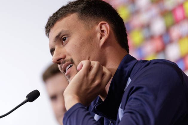 SOCCER - FIFA World Cup, WM, Weltmeisterschaft, Fussball 2026, preview SANTA BARBARA,CALIFORNIA,USA,12.JUN.26 - SOCCER - FIFA World Cup 2026, USA, Mexico, Canada, preview, OEFB, Oesterreichischer Fussball-Bund, press conference, PK, Pressekonferenz team AUT. Image shows Dejan Ljubicic (AUT).  GEPAxpictures xArminxRauthner
