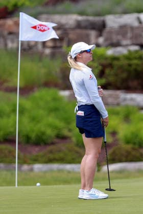 Dow Championship Midland, MI - JUNE 12: Jodi Ewart Shadoff of England reacts to her putt on the 18th green during the second round of the Dow Championship at Midland Country Club on June 12, 2026 in Midland, Michigan. Midland Michigan United States  Copyright: xAmyxLemusx originalFilename:lemus-dowchamp260612_npV9x.jpg