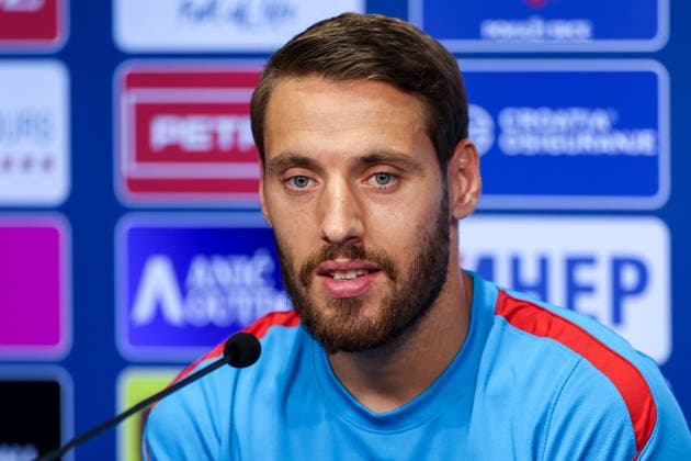 Croatia Training And press conference, PK, Pressekonferenz - FIFA World Cup, WM, Weltmeisterschaft, Fussball 2026 Nikola Vlasic of Croatia speaks with a media during the press conference of Croatia National Football Team at training centre at Episcopal High School on June 12, 2026 in Alexandria, Virginia.  IgorxKralj PIXSELL