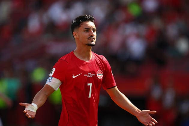 FIFA World Cup, WM, Weltmeisterschaft, Fussball 2026: Canada v Bosnia and Herzegovina TORONTO, CANADA - 12th June 2026: Stephen Eustaquio of Canada reacts during the FIFA World Cup 2026 Group B match between Canada and Bosnia and Herzegovina at Toronto Stadium Toronto Toronto Stadium Canada Copyright: xCraigxMercerx xPeakxActionxPhotosx