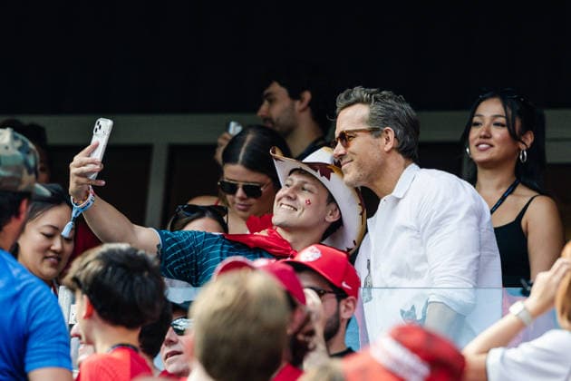 Ryan Reynolds supports Canada during the FIFA World Cup, WM, Weltmeisterschaft, Fussball game between Canada and Bosnia and Herzegovina at Toronto Stadium on June 12, 2026 in Toronto, Ontario, Canada  Copyright: xCurtisxWongx xSPPx Sportspressphoto_SPR165578