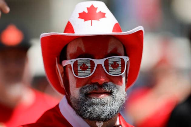 A fan from Canada cheers on his team in a Group B match of the 2026 FIFA World Cup, WM, Weltmeisterschaft, Fussball between Canada and Bosnia and Herzegovina at BMO Field in Toronto,Canada, 12 June 2026. Fifa World Cup 2026 - Group B - Canada vs Bosnia and Herzegovina !ACHTUNG: NUR REDAKTIONELLE NUTZUNG!  Copyright: xBienvenidoxVelascox GR6009 20260612-55020581290_1