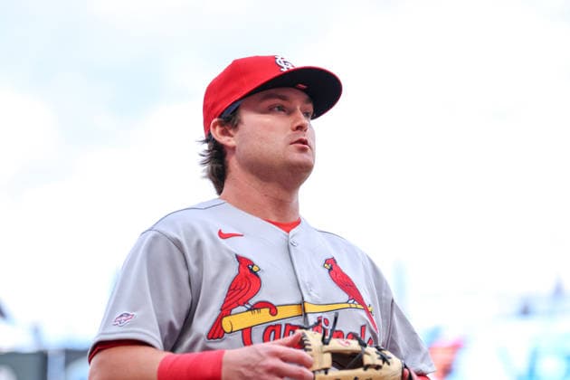 June 12th, 2026: St. Louis Cardinals third baseman Blaze Jordan (33) looks on before a MLB, Baseball Herren, USA Baseball game between the St. Louis Cardinals and the Minnesota Twins at Target Field in Minneapolis, Minnesota. CSM Minneapolis USA - ZUMAc04_ 20260612_zma_c04_096 Copyright: xStevenxGarciax