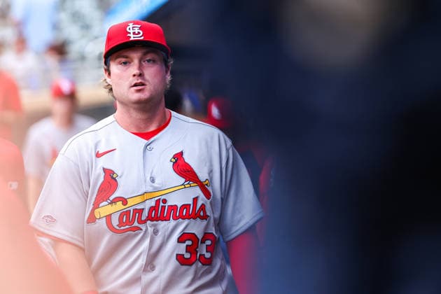 June 12th, 2026: St. Louis Cardinals third baseman Blaze Jordan (33) looks on before a MLB, Baseball Herren, USA Baseball game between the St. Louis Cardinals and the Minnesota Twins at Target Field in Minneapolis, Minnesota. CSM Minneapolis USA - ZUMAc04_ 20260612_zma_c04_105 Copyright: xStevenxGarciax