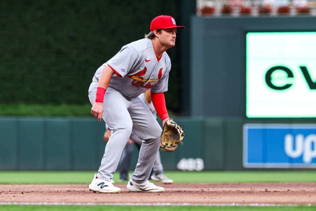 June 12th, 2026: St. Louis Cardinals third baseman Blaze Jordan (33) looks on during the first inning of a MLB, Baseball Herren, USA Baseball game between the St. Louis Cardinals and the Minnesota Twins at Target Field in Minneapolis, Minnesota. CSM Minneapolis USA - ZUMAc04_ 20260612_zma_c04_136 Copyright: xStevenxGarciax