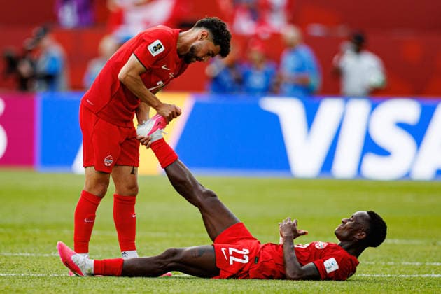 Jonathan Osorio and Richie Laryea seen during FIFA World Cup, WM, Weltmeisterschaft, Fussball 2026 game between national teams of Canada and Bosnia and Herzegovina (Grzegorz Wajda Ball Raw Images) Toronto BMO Field Canada Copyright: xGrzegorzxWajdax grzegorzwajda_canada_bosnia_2526_2-116