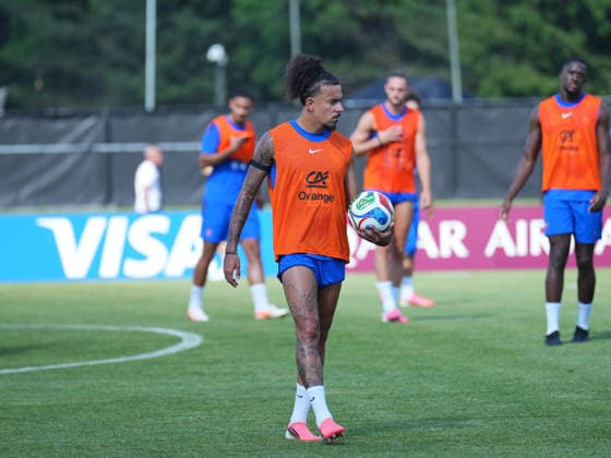 WALTHAM, MASSACHUSETTS - JUNE 12: Jules Kounde of Team France attends a training session during 2026 FIFA World Cup, WM, Weltmeisterschaft, Fussball on June 12, 2026 in Waltham, Massachusetts.  Copyright: xVCGx 111647919510