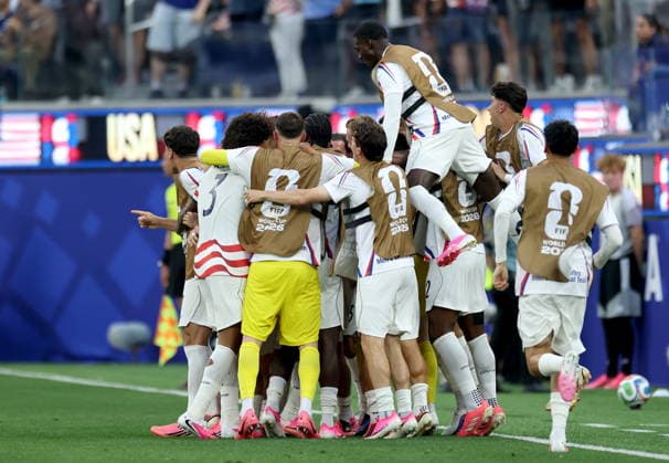 FIFA World Cup, WM, Weltmeisterschaft, Fussball 2026 - Group D - USA vs Paraguay Players of USA celebrate their second goal during the FIFA World Cup 2026 group stage match USA against Paraguay, in Los Angeles, California, USA, 12 June 2026. LOS ANGELES United States  Copyright: xCHRISxTORRESx