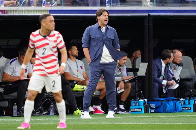 USA v Paraguay: Group D - FIFA World Cup, WM, Weltmeisterschaft, Fussball 2026 Mauricio Pochettino, head coach of USA, reacts during the FIFA World Cup 2026 Group D match between USA and Paraguay at Los Angeles Stadium on June 12, 2026 in Los Angeles, California. Los Angeles California United States  Copyright: xJosexBretonx originalFilename:bretonhernandez-usavpara260612_npwcY.jpg
