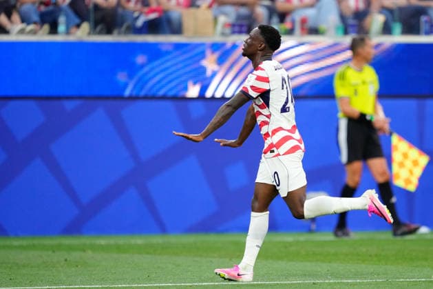 USA v Paraguay - FIFA World Cup, WM, Weltmeisterschaft, Fussball 2026 - Group D LOS ANGELES, USA - JUNE 12: Folarin Balogun of USA celebrates a goal during the 2026 FIFA World Cup First Stage Group D match between USA and Paraguay at SoFi Stadium (Los Angeles Stadium) in Los Angeles, California, United States on June 12, 2026. Jose Hernandez Anadolu California United States. Editorial use only. Please get in touch for any other usage.  Copyright: x2026xAnadoluxJosexHernandezx