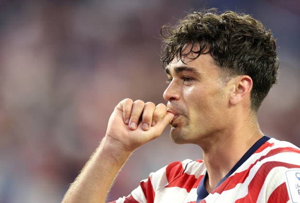 FIFA World Cup, WM, Weltmeisterschaft, Fussball 2026 - Group D - USA vs Paraguay Giovanni Reyna of USA celebrates after scoring his team s 4th goal during the FIFA World Cup 2026 group stage match USA against Paraguay, in Los Angeles, California, USA, 12 June 2026. LOS ANGELES United States  Copyright: xCHRISxTORRESx