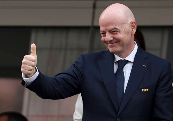 (260613) -- LOS ANGELES, June 13, 2026 -- FIFA President Gianni Infantino is seen before the group D match between the United States and Paraguay at the 2026 FIFA World Cup, WM, Weltmeisterschaft, Fussball at Los Angeles Stadium in Los Angeles, the United States, June 12, 2026. ) (SP)U.S.-LOS ANGELES-FOOTBALL-FIFA WORLD CUP-GROUP D-USA VS PRY BaixXuefei 