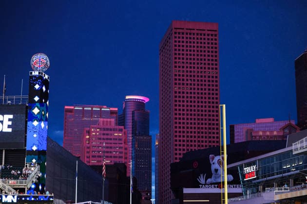 June 12th, 2026: The Minneapolis skyline visible during the fifth inning of a MLB, Baseball Herren, USA Baseball game between the St. Louis Cardinals and the Minnesota Twins at Target Field in Minneapolis, Minnesota. CSM Minneapolis USA - ZUMAc04_ 20260612_zma_c04_251 Copyright: xStevenxGarciax