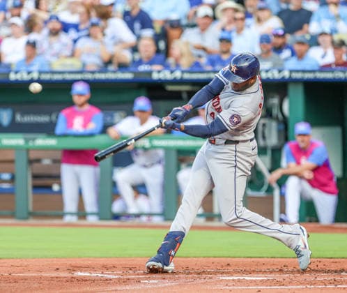 JUNE 12, 2026: Houston Astros designated hitter Yordan Alvarez (44) hits a grand slam in the 1st inning against the Kansas City Royals at Kauffman Stadium in Kansas City, MO. CSM Kansas City United States - ZUMAc04_ 20260613_zma_c04_016 Copyright: xRomanxPunox